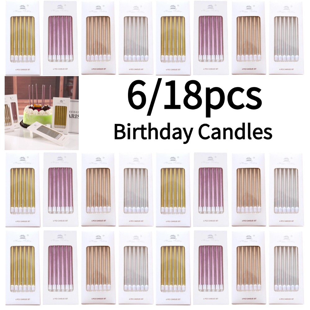 Candle Supplies In - 6/18 pçs metal ouro prata velas