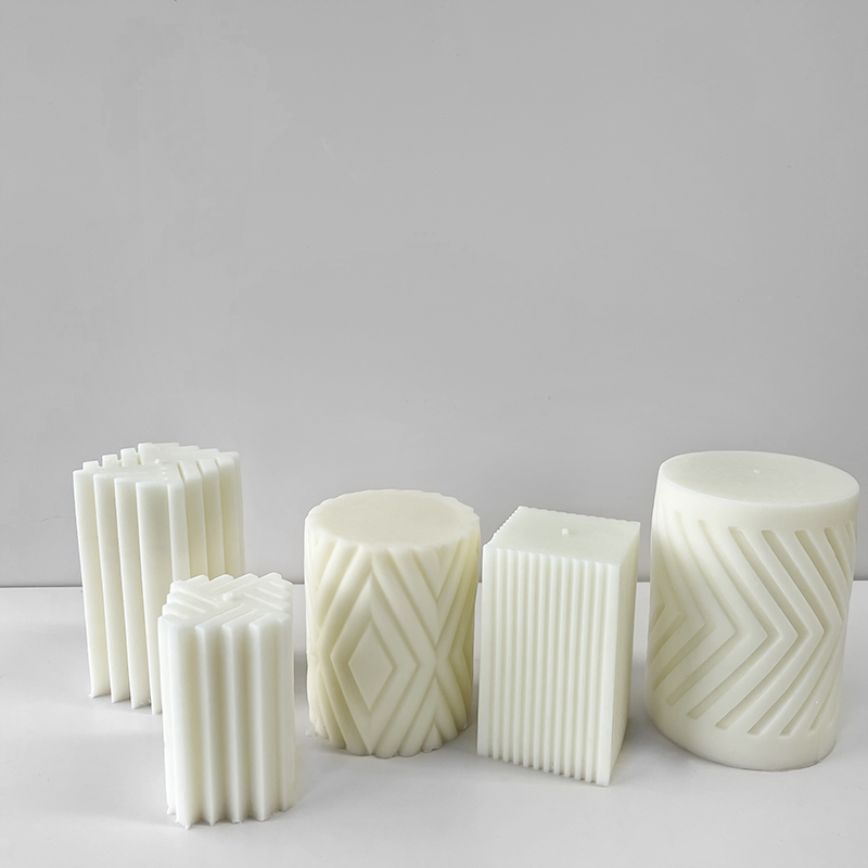 Candle Fragrance Supplies - Geométrica cilíndrica perfumada vela silicone molde