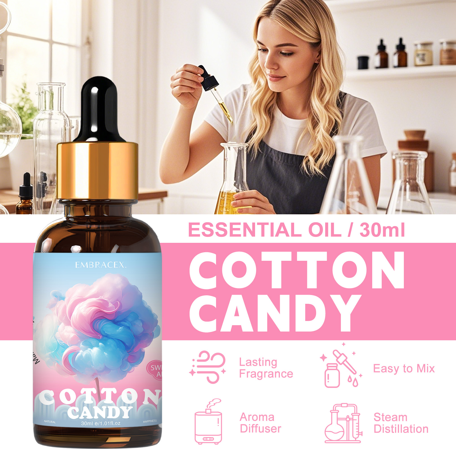 Óleo Essencial de Algodão Doce - Candle Fragrance Supplies avaliação e preço